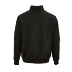 Unisex sweater van biologisch katoen met 1/4 rits 340g/m² Malibu kleur zwart achter weergave
