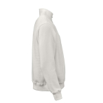 Unisex sweater van biologisch katoen met 1/4 rits 340g/m² Malibu kleur wit tweede weergave