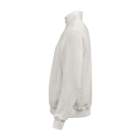 Unisex sweater van biologisch katoen met 1/4 rits 340g/m² Malibu kleur wit derde weergave