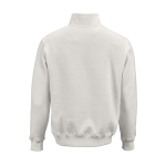 Unisex sweater van biologisch katoen met 1/4 rits 340g/m² Malibu kleur wit achter weergave
