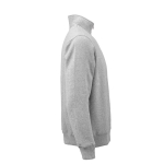 Unisex sweater van biologisch katoen met 1/4 rits 340g/m² Malibu kleur gemarmerd grijs tweede weergave