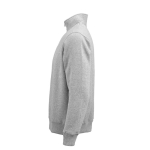Unisex sweater van biologisch katoen met 1/4 rits 340g/m² Malibu kleur gemarmerd grijs derde weergave
