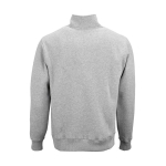 Unisex sweater van biologisch katoen met 1/4 rits 340g/m² Malibu kleur gemarmerd grijs achter weergave