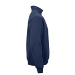 Unisex sweater van biologisch katoen met 1/4 rits 340g/m² Malibu kleur marineblauw tweede weergave