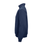 Unisex sweater van biologisch katoen met 1/4 rits 340g/m² Malibu kleur marineblauw derde weergave