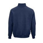 Unisex sweater van biologisch katoen met 1/4 rits 340g/m² Malibu kleur marineblauw achter weergave