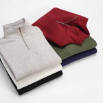 Unisex sweater van biologisch katoen met 1/4 rits 340g/m² Malibu