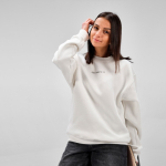 Katoenen unisex sweater met ronde hals 340 g/m² Nazaré kleur wit sfeerweegave