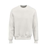 Katoenen unisex sweater met ronde hals 340 g/m² Nazaré kleur wit vooraanzicht
