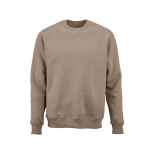 Katoenen unisex sweater met ronde hals 340 g/m² Nazaré kleur lichtbruin vooraanzicht
