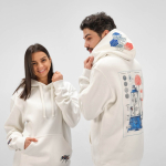 Unisex hoodie van biologisch katoen 340g/m² Tulum kleur wit