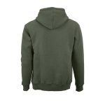 Unisex hoodie van biologisch katoen 340g/m² Tulum kleur miliair groen achter weergave
