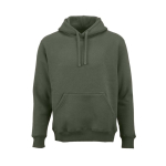 Unisex hoodie van biologisch katoen 340g/m² Tulum kleur miliair groen vooraanzicht