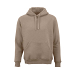 Unisex hoodie van biologisch katoen 340g/m² Tulum kleur lichtbruin vooraanzicht