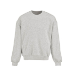Unisex oversized sweatshirt van katoen 340 g/m² Whitehaven kleur lichtgrijs gemarmerd vooraanzicht