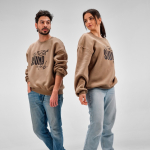 Unisex oversized sweatshirt van katoen 340 g/m² Whitehaven kleur lichtbruin tweede sfeerweergave