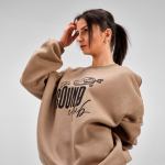Unisex oversized sweatshirt van katoen 340 g/m² Whitehaven kleur lichtbruin vierde sfeerweergave