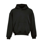Unisex oversized hoodie 340 g/m² van katoen en polyester Ericeira kleur zwart vooraanzicht