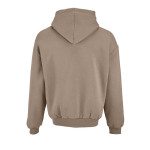 Unisex oversized hoodie 340 g/m² van katoen en polyester Ericeira kleur lichtbruin achter weergave