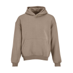 Unisex oversized hoodie 340 g/m² van katoen en polyester Ericeira kleur lichtbruin vooraanzicht