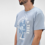 Unisex T-shirt van biologisch katoen regular fit 165g/m² Copacabana kleur pastel blauw sfeerweegave