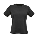 Dames T-shirt van biologisch ring-spun katoen 165 g/m² Copacabana kleur zwart vooraanzicht