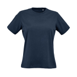 Dames T-shirt van biologisch ring-spun katoen 165 g/m² Copacabana kleur marineblauw vooraanzicht