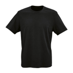 Unisex T-shirt van biologisch katoen in ribbreisel 180 g/m² Maya kleur zwart vooraanzicht