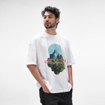 Unisex oversize T-shirt van biologisch katoen 240 g/m² Paloma kleur wit sfeerweegave
