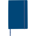 A5 gelijnd notitieboek van PU met elastische sluiting kleur blauw eerste weergave