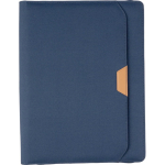 A4 RPET congresmap met rits en PU details kleur blauw eerste weergave