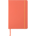A5 gelijnd notitieboek van PU met elastische sluiting kleur oranje eerste weergave