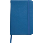 A6 gelijnd notitieboekje van PU met elastische sluiting kleur blauw eerste weergave