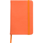 A6 gelijnd notitieboekje van PU met elastische sluiting kleur oranje eerste weergave