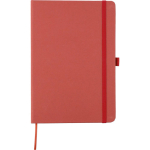 A5 gelijnd notitieboek met kaft van gerecycled kartobn kleur rood eerste weergave