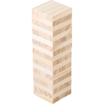 Behendigheidsspel met grenen-houten blokken in katoenen zakje kleur bruin eerste weergave
