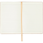 A5-notitieboek met kunstleren kaft in kurklook en gelinieerde pagina’s kleur bruin eerste weergave