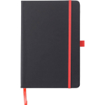 A5 gelijnd notitieboek van kunstleer met elastische sluiting kleur rood eerste weergave