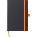 A5 gelijnd notitieboek van kunstleer met elastische sluiting kleur oranje eerste weergave