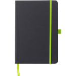 A5 gelijnd notitieboek van kunstleer met elastische sluiting kleur lichtgroen eerste weergave