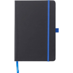 A5 gelijnd notitieboek van kunstleer met elastische sluiting kleur ultramarijn blauw eerste weergave