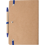 A5-notitieboek van gerecycled karton met pen en blanco vellen tweede weergave
