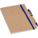 A5-notitieboek van gerecycled karton met pen en blanco vellen vierde weergave