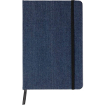 A5 gelijnd notitieboek van denimstof met casual afwerking kleur blauw eerste weergave