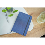 A5 gelijnd notitieboek van denimstof met casual afwerking achtste weergave
