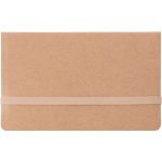 Kartonnen memo map met elastische sluiting en plaknotities kleur bruin eerste weergave