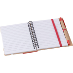 Notitieboek van gerecycled gelijnd papier met plaknotities en pen zevende weergave