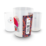 Herbruikbare en recyclebare mini plastic beker 220 ml kleur doorschijnend