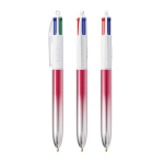 Plastic balpen met meerkleurmechanisme, 4 kleuren BIC® kleur fuchsia