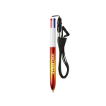 Plastic balpen met metallic look en 4-kleuren inkt Flags BIC® met afdrukgebied